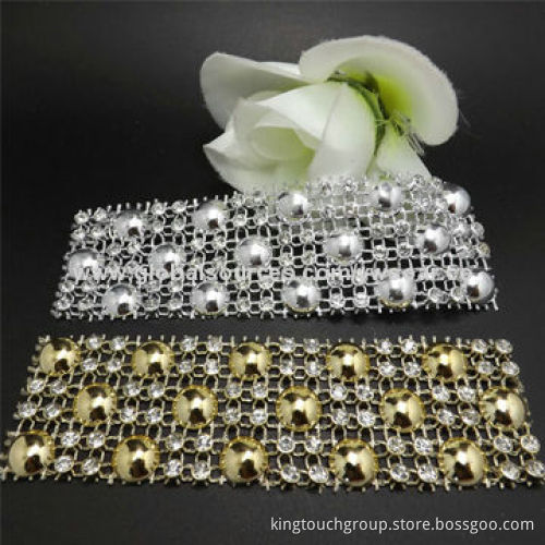 12-row rhinestone mesh trim, made of ABS plastic mesh and crystal A stone, silver gold colorNew